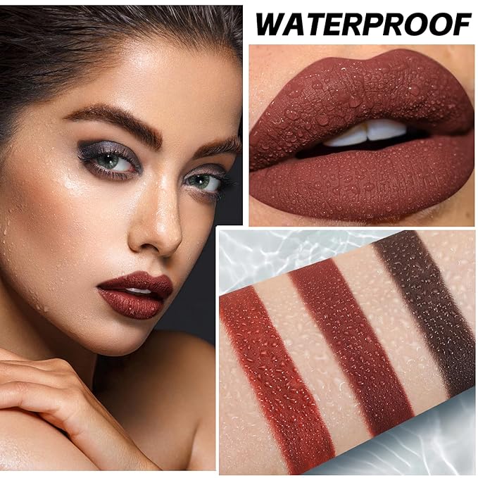 Matte Lipstick for Women,Cream Lip Color, Long Lasting Lip Makeup,Waterproof Red Lipstick,Velvet Makeup Stick