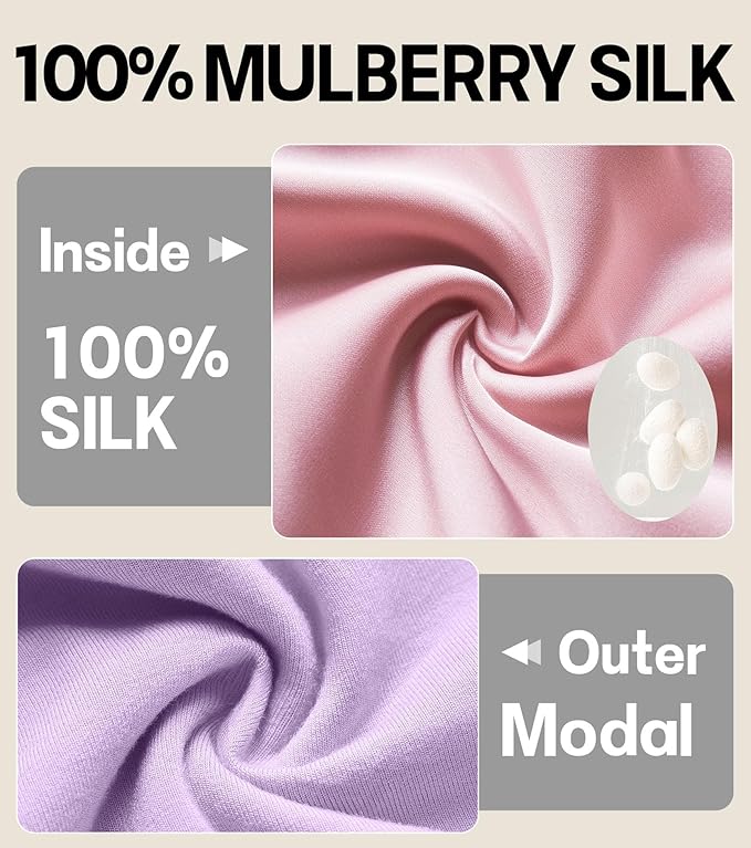 100% Mulberry Silk Bonnet for Sleeping for Curly Hair and Braids, Wrap with Adjustable Strap for Women and Men,Real Silk, Not Satin(1Pc,Lavender)