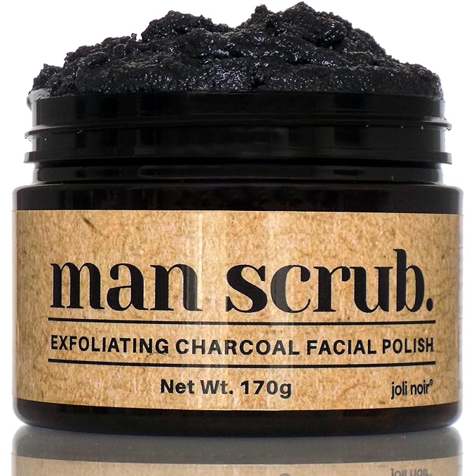 Joli Noir - Face Scrub For Men - Fight Acne, Detox & Exfoliate Rough, Dull Skin - Exfoliating Face Polish Sugar Scrub With Activated Charcoal