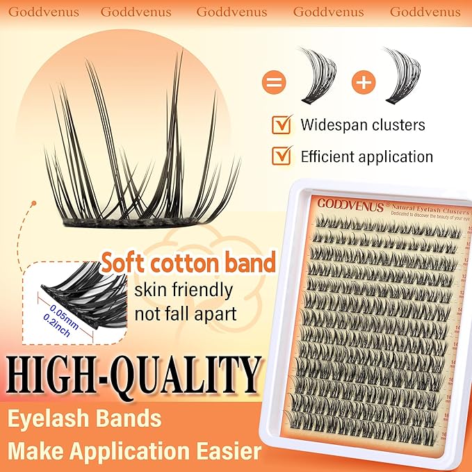Wispy Lash Clusters Lashes Cluster Eyelash Extensions Natural Individual Lashes Fluffy Lash Extension Soft Cotton Band Eyelashes Clusters Fairy D Curl Lash Cluster For DIY Eyelash Extension