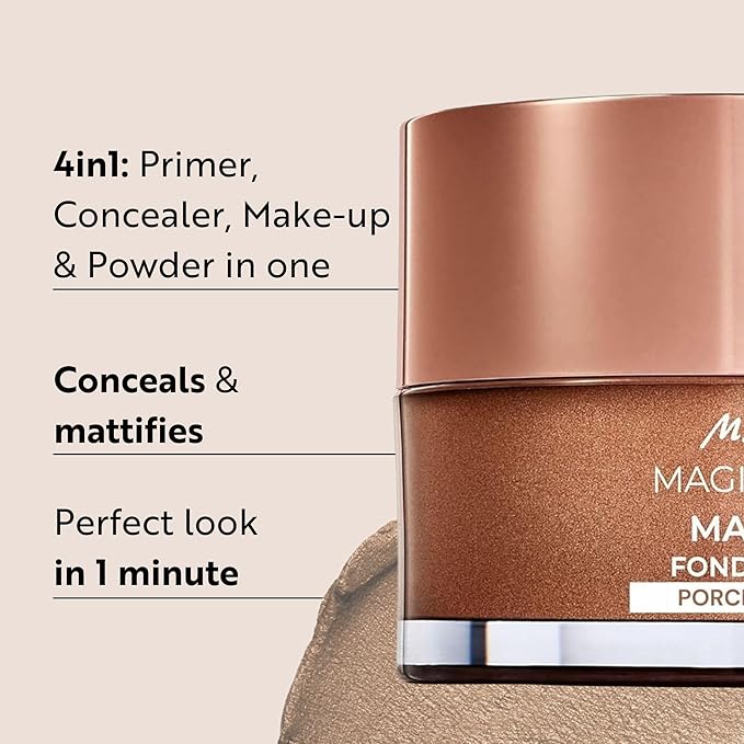 M. Asam Magic Finish Porcelain Teint Make-Up Mousse (1.01 Fl Oz) – 4in1 Primer, Foundation, Concealer & Powder With Buildable Coverage, Adapts To Fair Skin Tones, Leaves Skin Looking Flawless