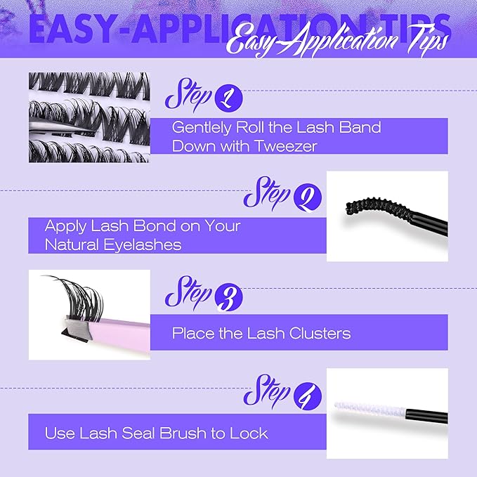 Pawotence Lashes Clusters Wispy Cluster Eyelash Extensions 144pcs Individual Lashes Wet Look 10-18mm Lash Extension DIY False Eyelashes Soft Comfortable Eyelash Clusters