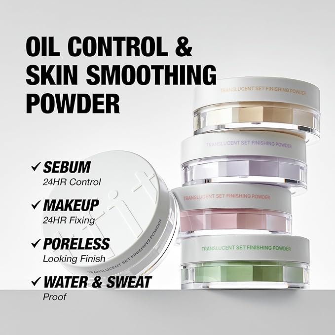 Translucent Set Finishing Powder - Sebum Control Face Loose Powder, Matte & Silky Finish, Lightweight, Long-lasting, Korean Makeup, 0.24 Oz. (2.3 Deep Beige, 0.24 Oz.)