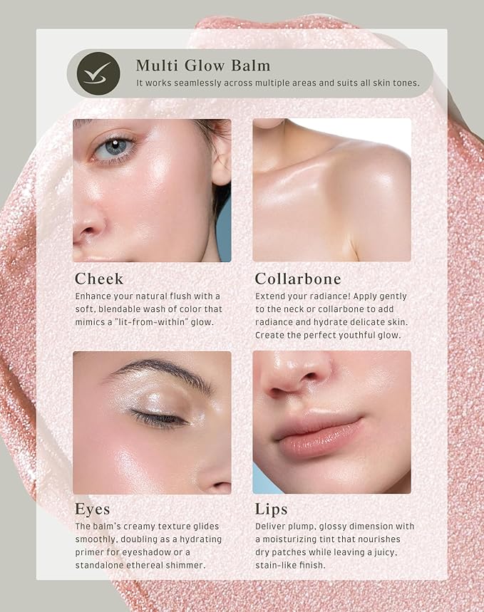 Multi Glow Balm, Cream Blush for Cheeks, Blush Balm Face Makeup, Radiant Finish, Hydrating, Creamy, Lightweight & Blendable Color, Face Makeup, 0.63 Oz (Dewy)