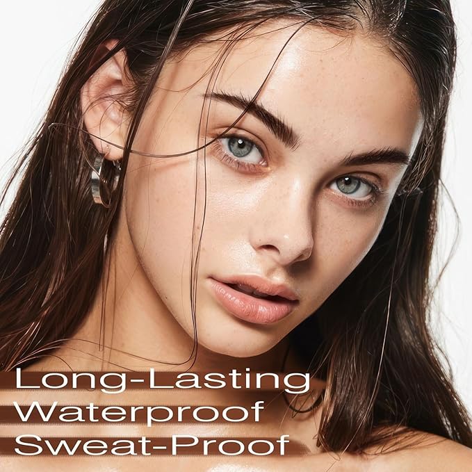 Eyebrow Stamp Stencil Kit - Long-Lasting Eye Brow with Eyebrow Blush, Waterproof & Smudge-Proof Brow Shaping Kit with 24 Reusable Thin & Thick Eyebrow Stencils for Voluminous Brow (Black)