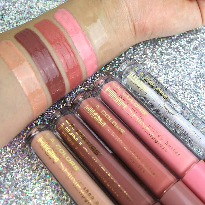 L.A. COLORS High Shine Shea Butter Lip Gloss, Sensual, 0.14 Oz (CLG948) (Pack of 4)