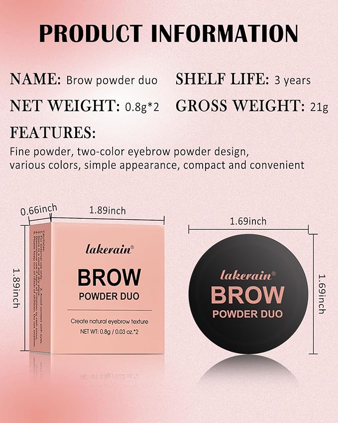 Eyebrow Powder Kit,Long Lasting Waterproof Reddish Dark Brown Duo Tint Eye Brow Filler,Enhance Define Brows,Eye Makeup Contour Powder Palette with Mirror Brow Tools,Mother's Day Gift for Women Girl-02