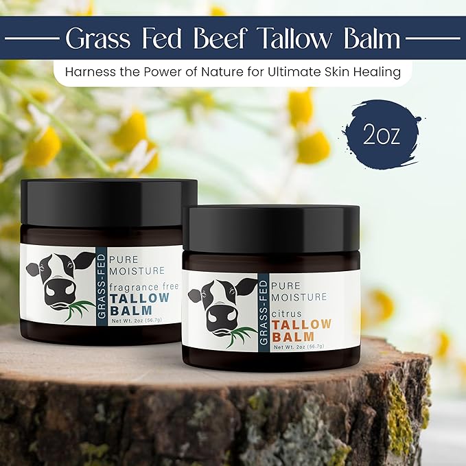 Grass Fed Beef Tallow for Skin – Tallow Face Moisturizer – Beef Tallow for Face Balm – Tallow Skin Care – Grass Fed Beef Tallow Moisturizer – Organic Beef Tallow for Skin and Face (FF)