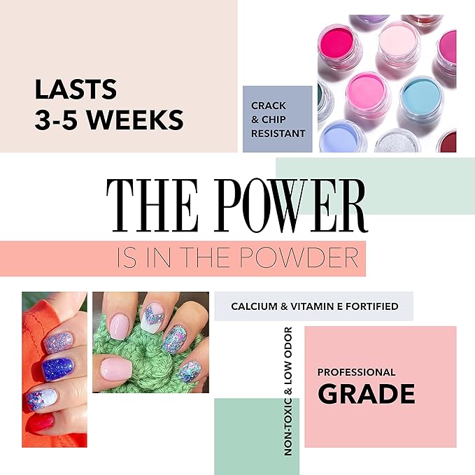 Revel Nail Dip Powder - Clear and French Powder Dip Nail Polish, Chip Resistant Dip Nail Powder with Vitamin E and Calcium, DIY Manicure, Vivien & Veronica