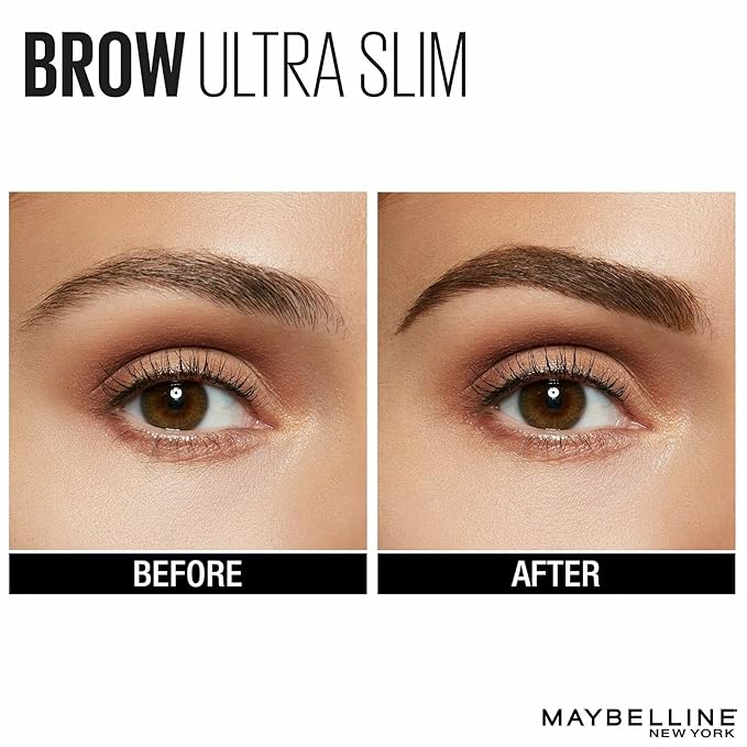Maybelline Brow Ultra Slim Defining Eyebrow Makeup Mechanical Pencil With 1.55 MM Tip And Blending Spoolie For Precisely Defined Eyebrows, Warm Brown, 0.003 oz.
