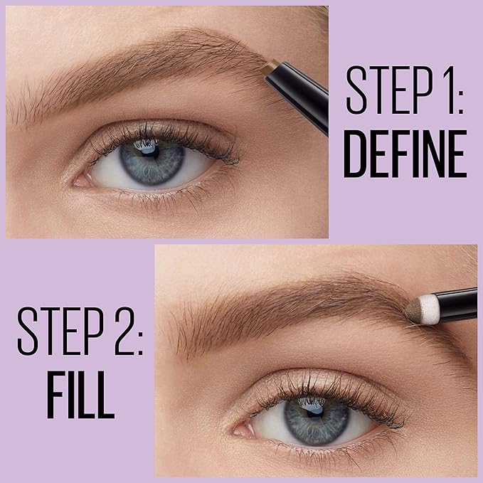 Maybelline New York Maybelline Express Brow 2-in-1 Pencil and Powder, Medium Brown, 0.02 Fl. Ounce, 257 Medium Brown, 0.02 fluid_ounces (Pack of 2)
