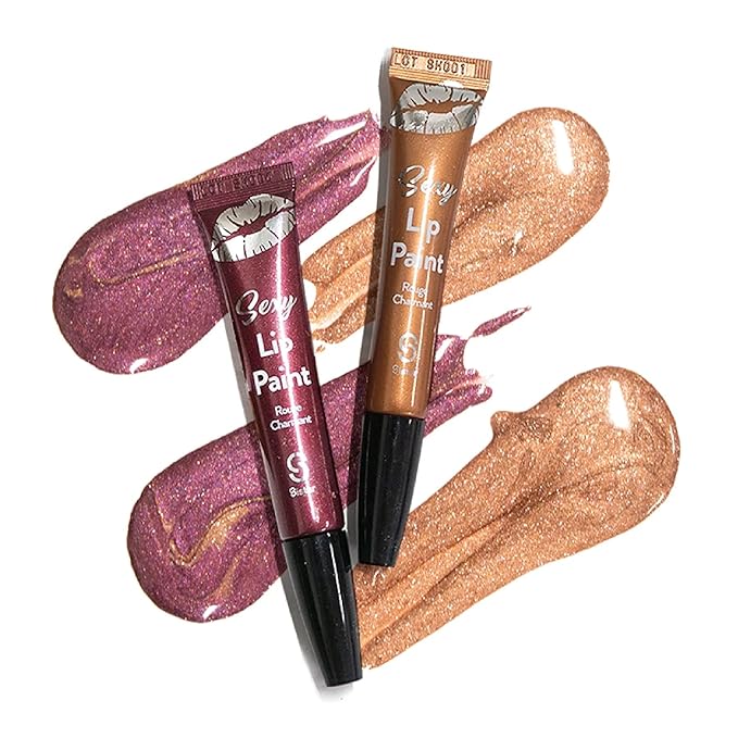 Sistar Sexy Lip Paint Metal Lip Gloss, Metallic Shimmer Lipstick, Long Lasting Waterproof Lip Tint Stain Glitter Shiny (Pink Pearl)