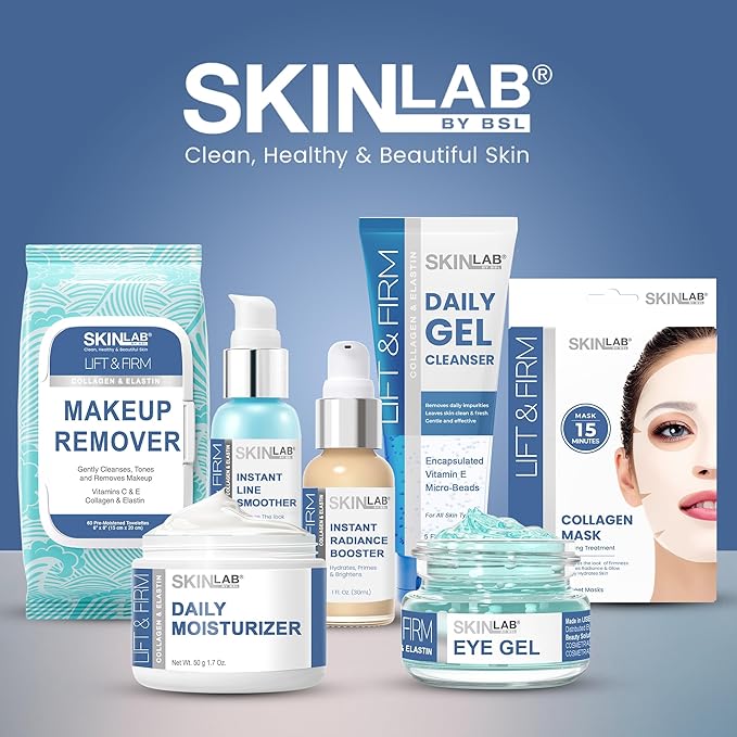 SKIN LAB Lift & Firm DAILY MOISTURIZER - Hydrolyzed Collagen & Elastin, Vitamin C and Vitamin E to Moisturize, Soften & Soothe Fine Lines and Wrinkles 1.7 Oz.