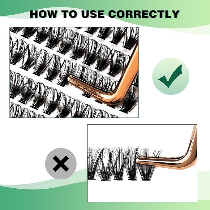 Lash Clusters 300pcs Individual Lashes 40D 0.07D Curl 11mm DIY Eyelash Extension KEYYOU Large Tray Volume Soft&Natural Cluster Lashes(40D-0.07D,11)