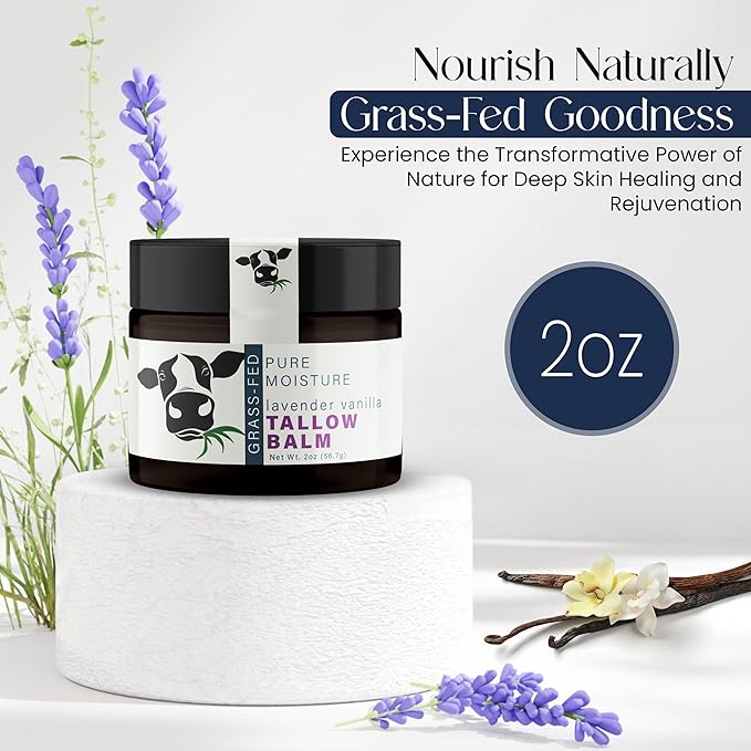 Grass Fed Beef Tallow for Skin – Tallow Face Moisturizer – Beef Tallow for Face Balm – Tallow Skin Care – Grass Fed Beef Tallow Moisturizer – Organic Beef Tallow for Skin and Face