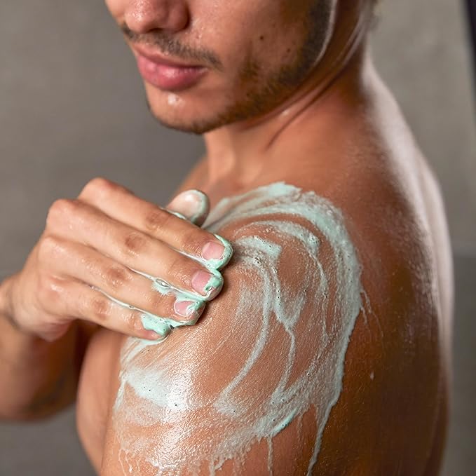 Dove Men+Care Body and Face Scrub Costal Cedar Deeply Exfoliates for Hydrated & Nourished Skin 100% Gentle Cleanser, No Sulfate Cleansers or Parabens, 98% Biodegradable Formula 9 oz