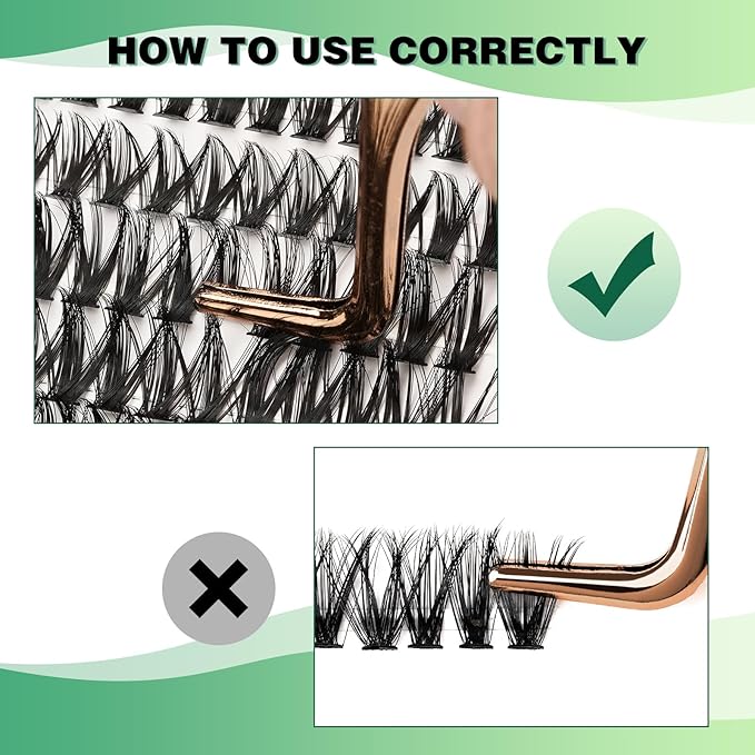 Lash Clusters 300pcs Individual Lashes 50D 0.07D Curl 17mm DIY Eyelash Extension KEYYOU Large Tray Volume Soft&Natural Eyelash Clusters(50D-0.07D,17)