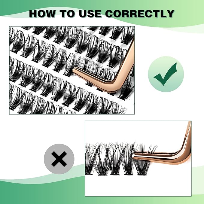Lash Clusters 300pcs Individual Lashes 40D 0.07D Curl 16mm DIY Eyelash Extension KEYYOU Large Tray Volume Soft&Natural Cluster Lashes(40D-0.07D,16)