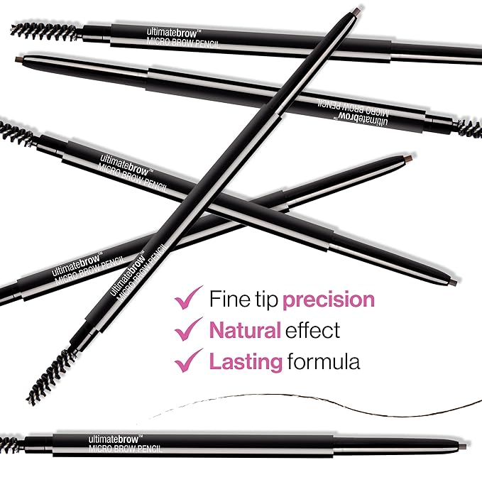 wet n wild Ultimate Brow Micro Eyebrow Retractable Pencil, Soft Brown, Ultra Fine 1.5mm Tip, Draws Tiny Brow Hairs