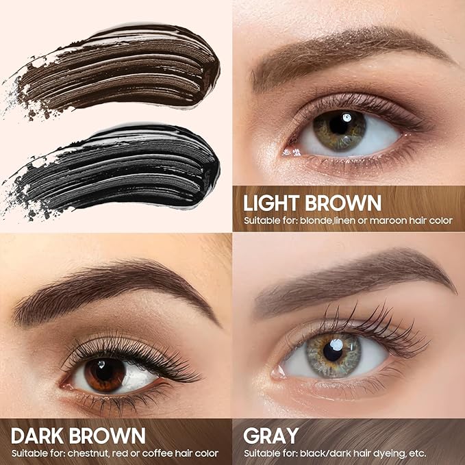 Eyebrow Gel, Long-Lasting & Waterproof Eyebrow Gel Peel Off Tint for Women & Girl Create Fuller & Defined Brows Makeup (Light Brown)
