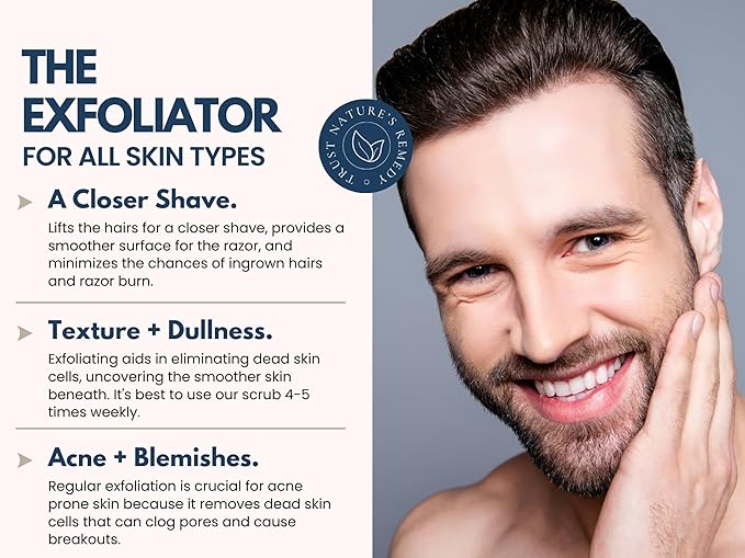 Joli Noir - Face Scrub For Men - Fight Acne, Detox & Exfoliate Rough, Dull Skin - Exfoliating Face Polish Sugar Scrub With Activated Charcoal