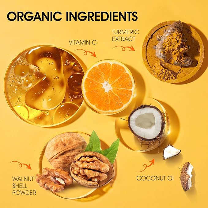 Body Scrub,Turmeric Exfoliating Body Scrub, with Coconut Oil & Vitamin C, Bikini Area Exfoliator Gently Exfoliate Body Hand and Foot Scrub, Moisturized Skin for Women and Men, 11.28oz/320g