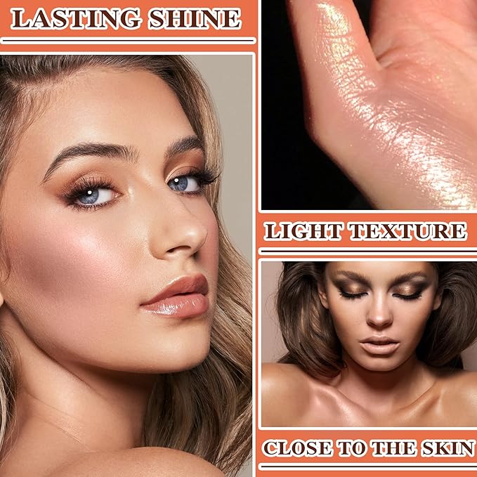 Polvo De Hadas,Body Face Glitter Highlighter Powder Stick,Face High Gloss Natural Three-dimensional Face Blusher Sparkle Fairy Highlight Patting Powder Smooth Highlight Makeup Stick Pink