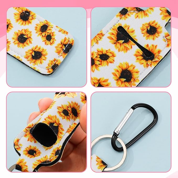 10Pcs Chapstick Holder Key Chain Lip Balm Holder Keychain Portable Lip Gloss Keychain Pocket Keychain Stocking Stuffers Gift for Women