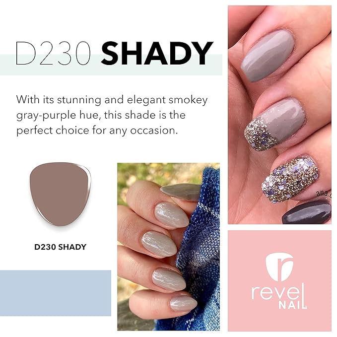 Revel Nail Dip Powder - Brown Nude Powder Dip Nail Polish, Chip Resistant Dip Nail Powder with Vitamin E and Calcium, DIY Manicure, Shady Shade
