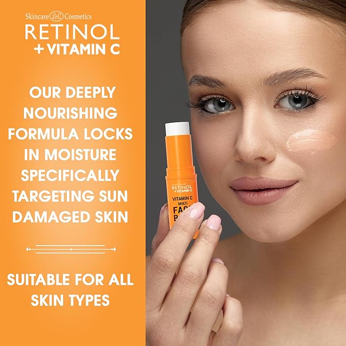 Retinol + Vitamin C Face Balm – Powerful Anti-Aging Moisturizer for Radiant, Youthful Skin, This Multi Balm Stick Hydrates, Reduces Fine Lines, and Boosts Glow for a Beautiful Complexion