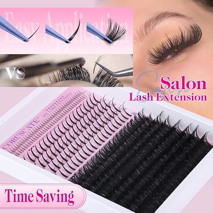 100D Lash Clusters with Bottom Lashes Spikes Eyelash Clusters Multi-type Individual Lashes Thick DIY Lash Extension Kit Fairy Cluster Eyelash Extensions 5-20mm Wispy Cluster Lashes Spiky by CORUSCATE