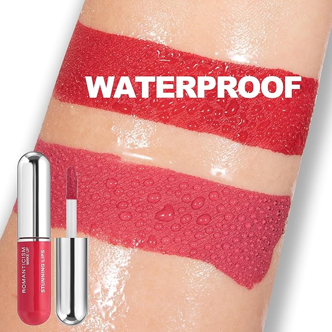 6Pcs Matte Liquid Waterproof Lipstick Set Long Lasting Lipstick For Up To 12HR Wear, Moisturizing Capsule Tube Shape Lip Gloss Red Smooth Lip Stick Christmas Gift Set for Women/Girls, Set B