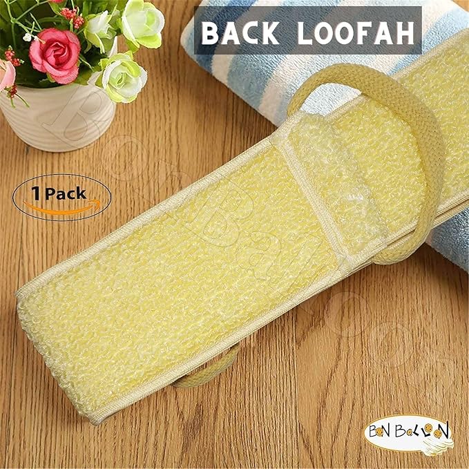 1 Pack Bath Loffa Lofa Luffa Loofa Loofah Premium (32"" x 4"" / 81 x 10 cm) Pouf Mesh Long for Back Handled Handle Exfoliating Shower Egyptian Body Luxurious