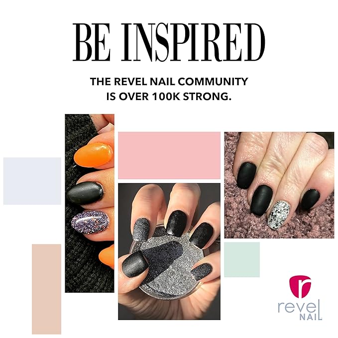 Revel Nail Dip Powder - Black Dip Powder for Nails, Chip Resistant Dip Nail Powder with Vitamin E and Calcium, DIY Manicure, Barbara
