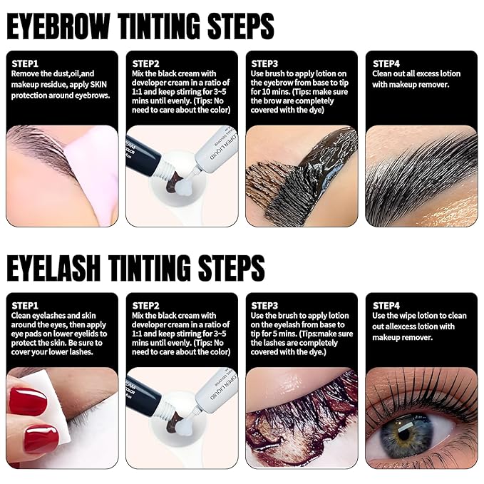 Libeauty Lash Color Kit 15ml - Black Eyebrow & Eyelash Coloring with Natural Effects, Salon & Home Use, Lasts 4-6 Weeks