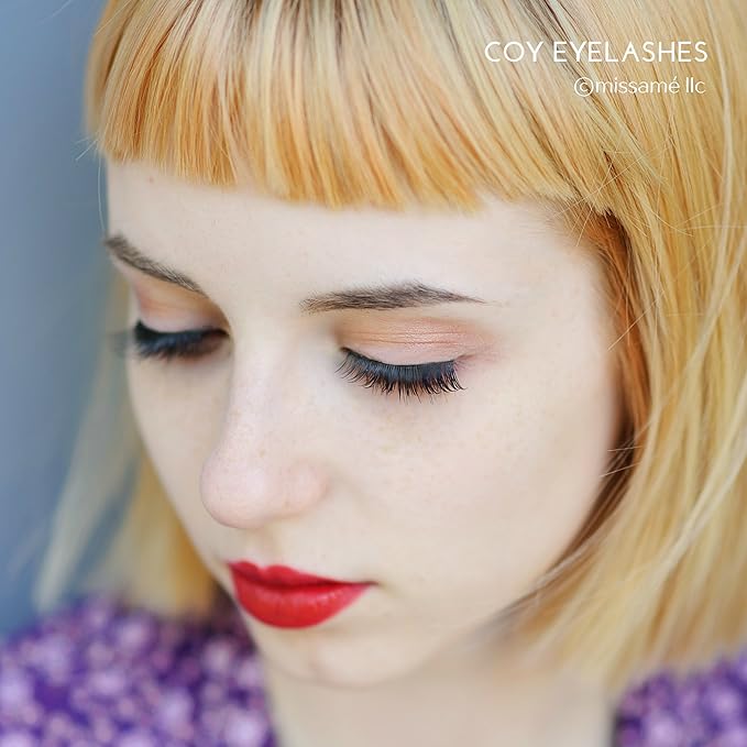 Missamé COY Deluxe Professional False Eyelashes Set Handmade with Premium Synthetic Fibers, Black, 1 Pair
