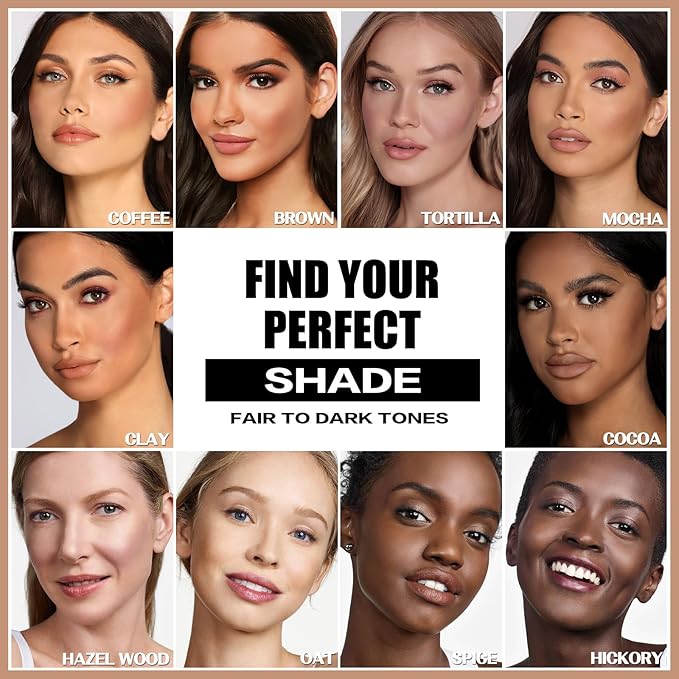FOCALLURE Cream Contour Stick, Matte Bronzer Stick, Professional Face Shaping & Contouring Stick Makeup, Easy to Apply with Buildable Coverage, Long Lasting & Sweatproof, BROWN