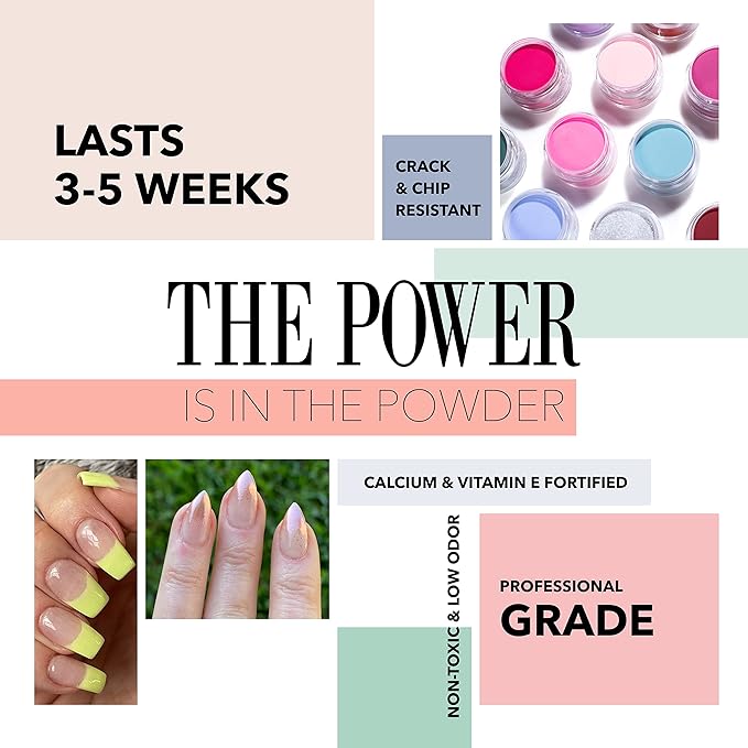 Revel Nail Dip Powder - Dip Build Powder, Nail Strengthener, Long-Lasting Dip Nails, Clear Dip Powder for French Nails, DIY Nails, Professional Nail Dipping Powder, Vivien(Clear), 1 oz