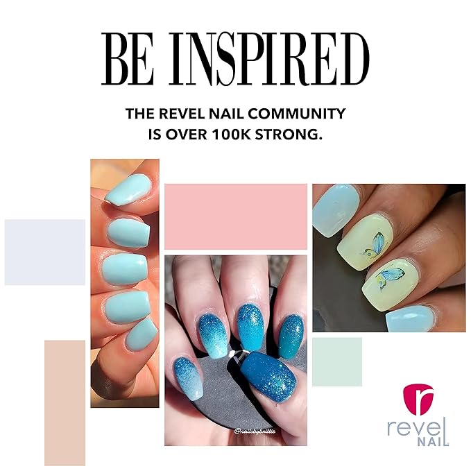 Revel Nail Dip Powder - Blue Powder Dip Nail Polish, Chip Resistant Dip Nail Powder with Vitamin E and Calcium, DIY Manicure, Bliss