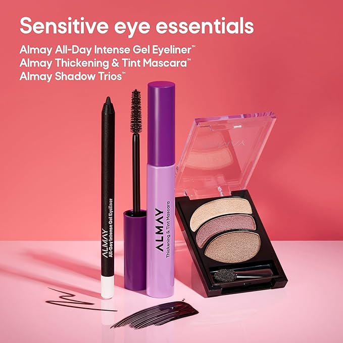 Almay Thickening & Tint Mascara, Instant Soft Full Volume, Conditions & Darkens Natural Lashes Over Time, No Flaking or Clumping, 403 Black Brown, 0.28 fl oz