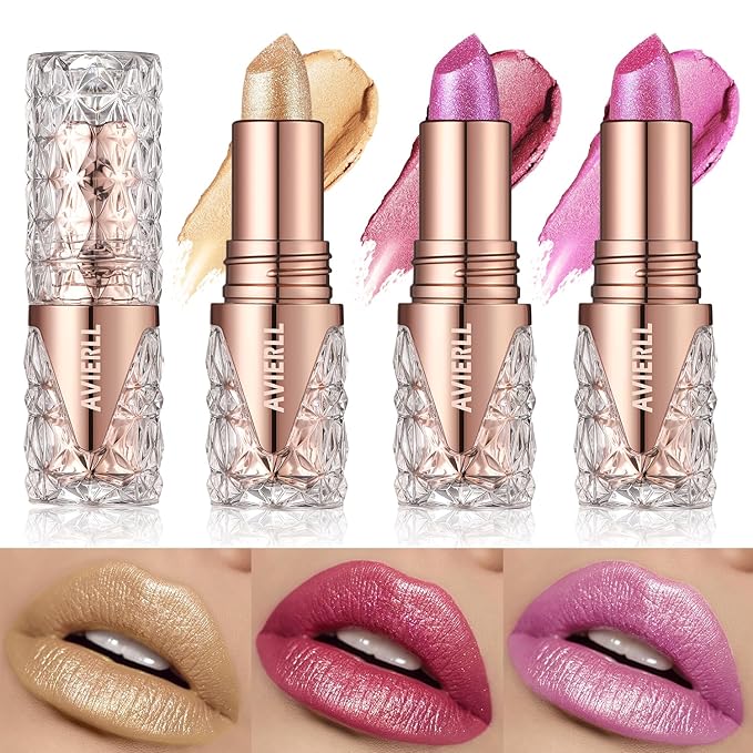 Starry Mermaid Lipstick, High Pigment, Silky Smooth, Nourishing Moisturizer, Long Lasting, Waterproof, Sparkling Lipstick (03#)