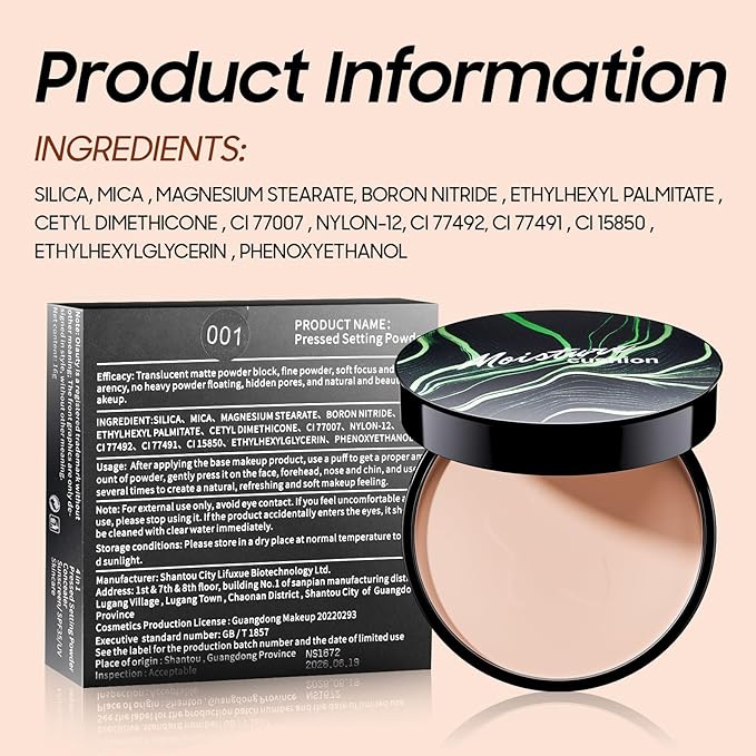 Face Setting Powder, Smooths Complexion & Controls Shine, Weightless, Blurring, Creates Soft Focus Effect, Even Skin Tone for All Skin Types, Natural