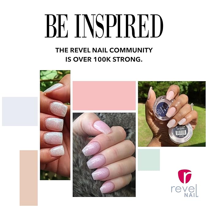 Revel Nail Dip Powder - Sheer Pink Powder Dip Nail Polish, Chip Resistant Dip Nail Powder with Vitamin E and Calcium, DIY Manicure