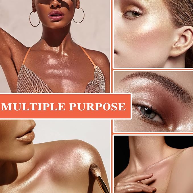 Polvo De Hadas,Body Face Glitter Highlighter Powder Stick,Face High Gloss Natural Three-dimensional Face Blusher Sparkle Fairy Highlight Patting Powder Smooth Highlight Makeup Stick Pink