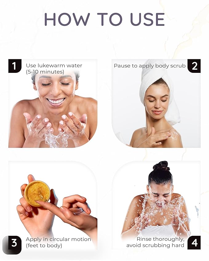 Foaming Sugar Scrub by Annoor - 7 Oz|Ginger, Honey, Lemon, Turmeric |No Parabens, Sulphates, No Harmful Chem |Face and Body Exfoliating