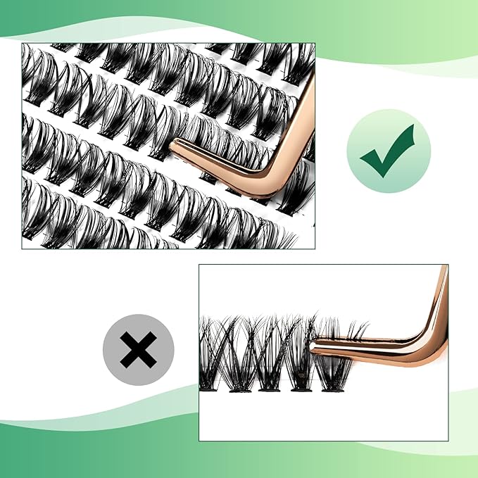 Lash Clusters 300pcs Individual Lashes 40D 0.07C Curl 9-18MIX DIY Eyelash Extension KEYYOU Large Tray Volume Soft&Natural Cluster Lashes(40D-0.07C,9-18MIX), 1.0 Count