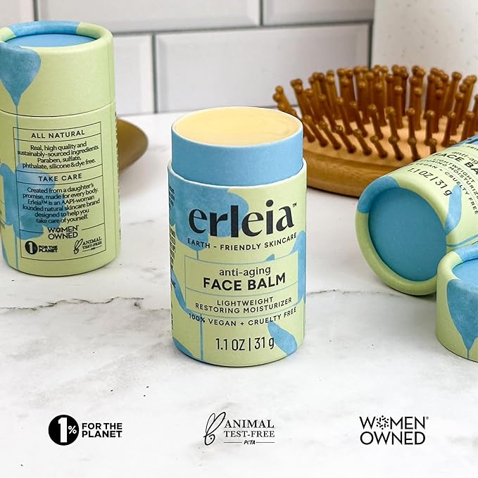 Face Balm, Solid Facial Moisturizer, Sustainably-sourced ingredients, Travel-friendly, Vegan, Cruelty Free, Plastic Free (Anti-Aging)