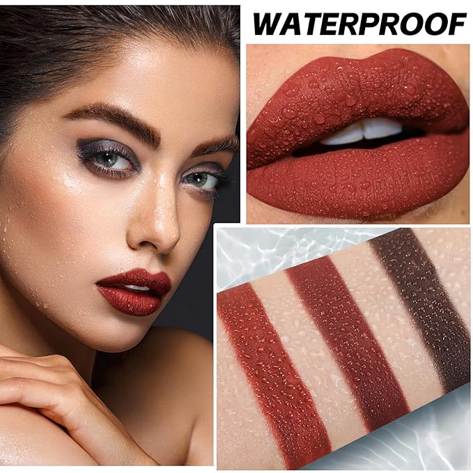 Matte Lipstick for Women,Cream Lip Color, Long Lasting Lip Makeup,Waterproof Red Lipstick,Velvet Makeup Stick