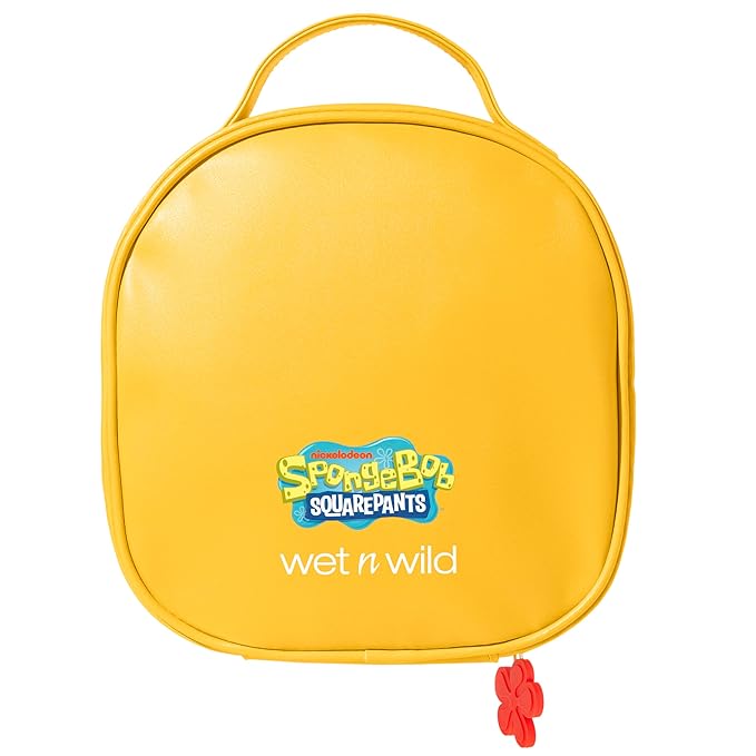 wet n wild SpongeBob Makeup Bag, Fun Full Zip Closure & Travel Friendly Handle – Krabby Patty