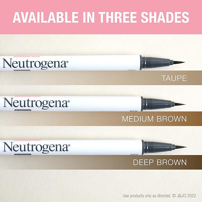 Neutrogena Microbrow Tint Serum Pen, Precision Tipped Tinted Eyebrow Pen with Panthenol to Nourish & Condition Brows, Helps Create Fuller, Natural-Looking Brows, Medium Brown, 0.016 Fl. Oz